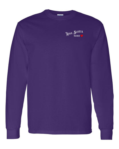 Nova Scotia Nurse Left Chest and Back Long Sleeve Tee