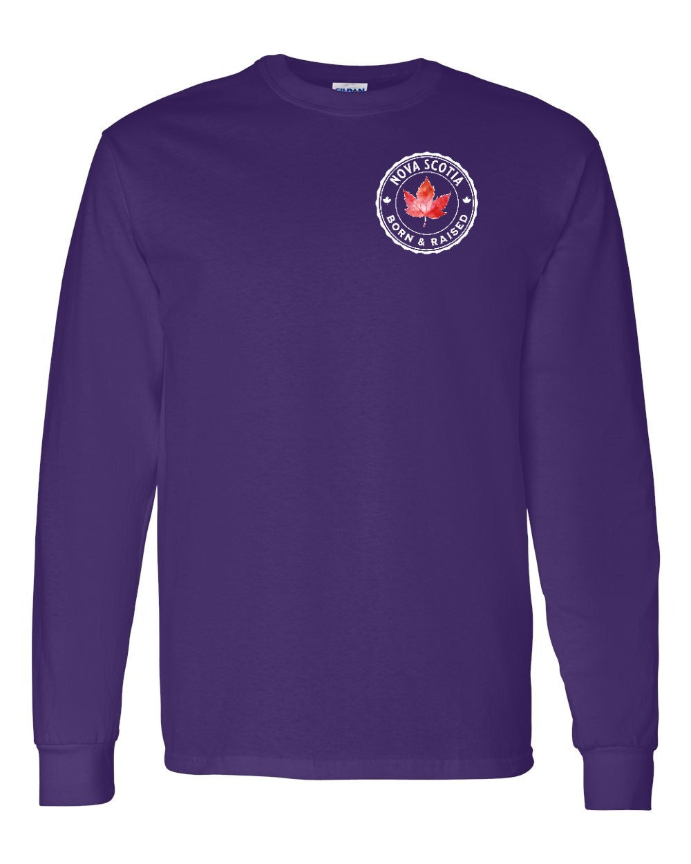 Born and Rasied NS Left Chest and Back Long Sleeve - Gildan Canada (sewn Internationally) - Unisex