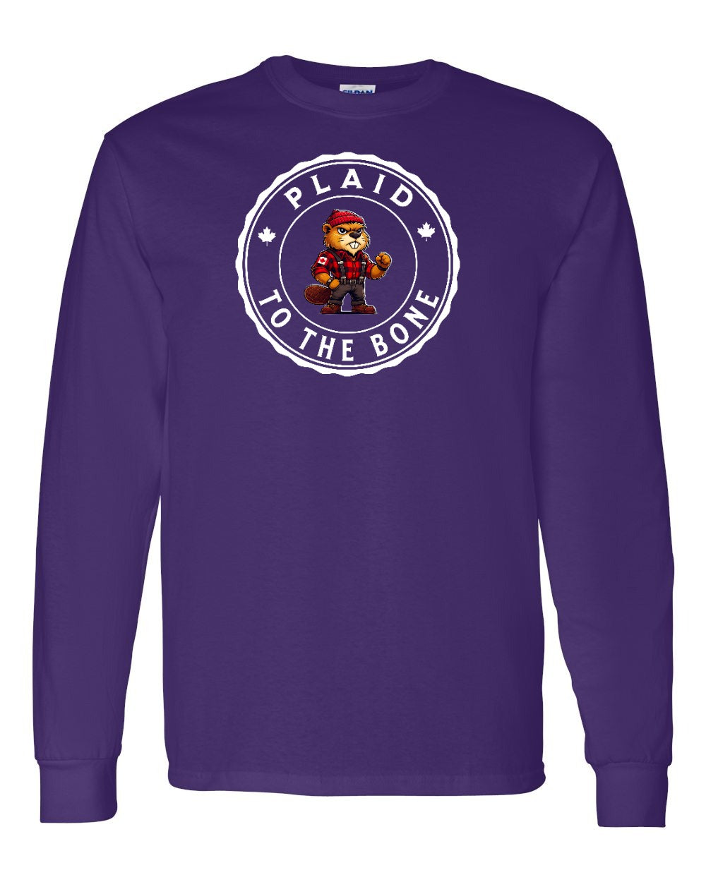 Plaid to the Bone Beaver Long Sleeve - Gildan Canada (sewn Internationally) - Unisex