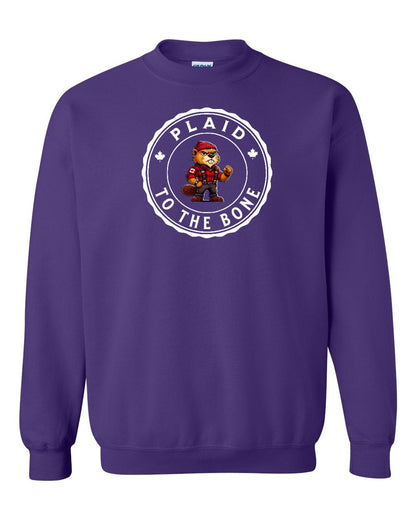 Plaid to the Bone Beaver Full Crewneck