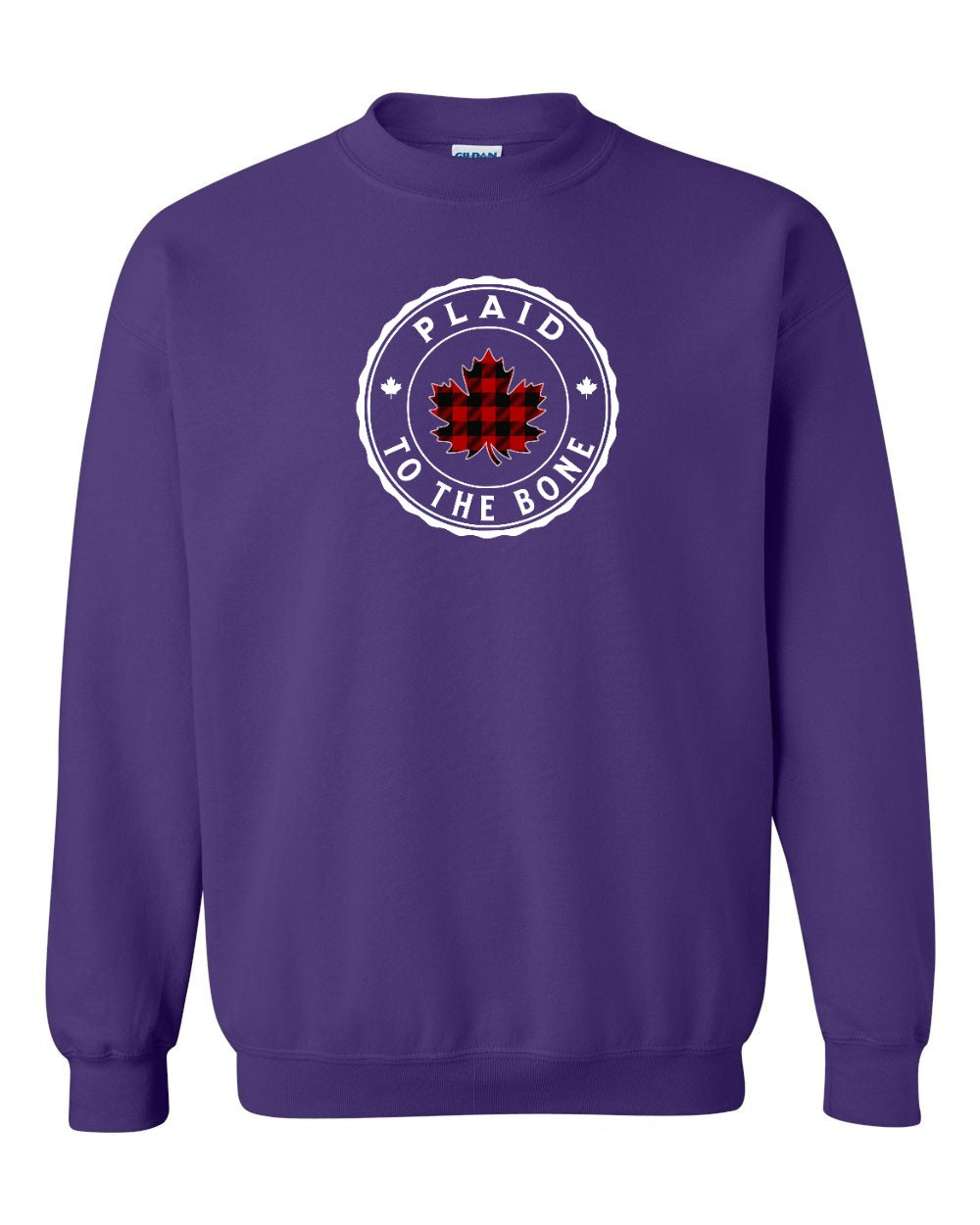 Plaid to the Bone Circle Leaf Crewneck Sweatshirt - Gildan Canada (sewn Internationally) - Unisex