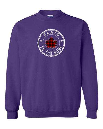 Plaid to the Bone Circle Leaf Full Crewneck
