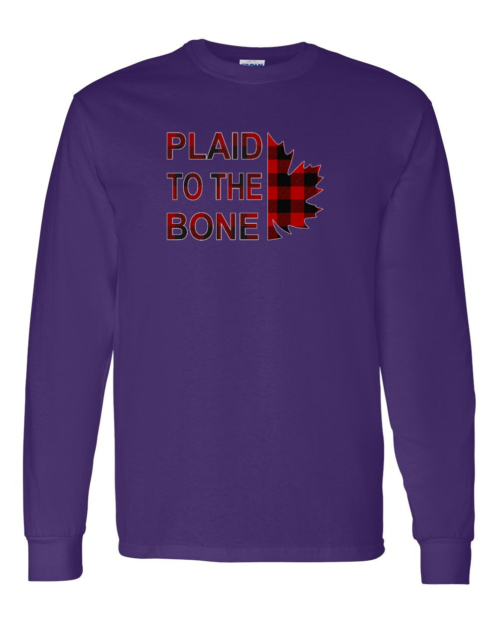 Plaid to the Bone Stacked Leaf Long Sleeve - Gildan Canada (sewn Internationally) - Unisex
