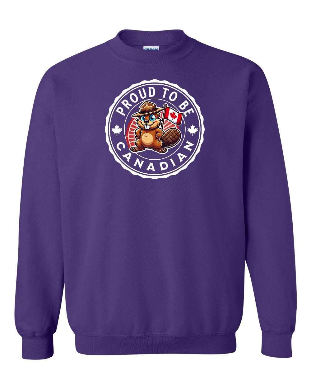 Proud to be Canadian Beaver Crewneck Sweatshirt - Gildan Canada (sewn Internationally) - Unisex
