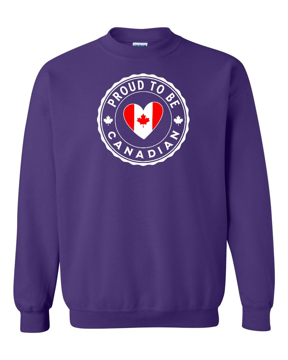 Proud to be Canadian Heart Flag Crewneck Sweatshirt - Gildan Canada (sewn Internationally) - Unisex