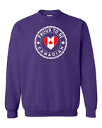 Proud to be Canadian Heart Flag Crewneck Sweatshirt - Gildan Canada (sewn Internationally) - Unisex