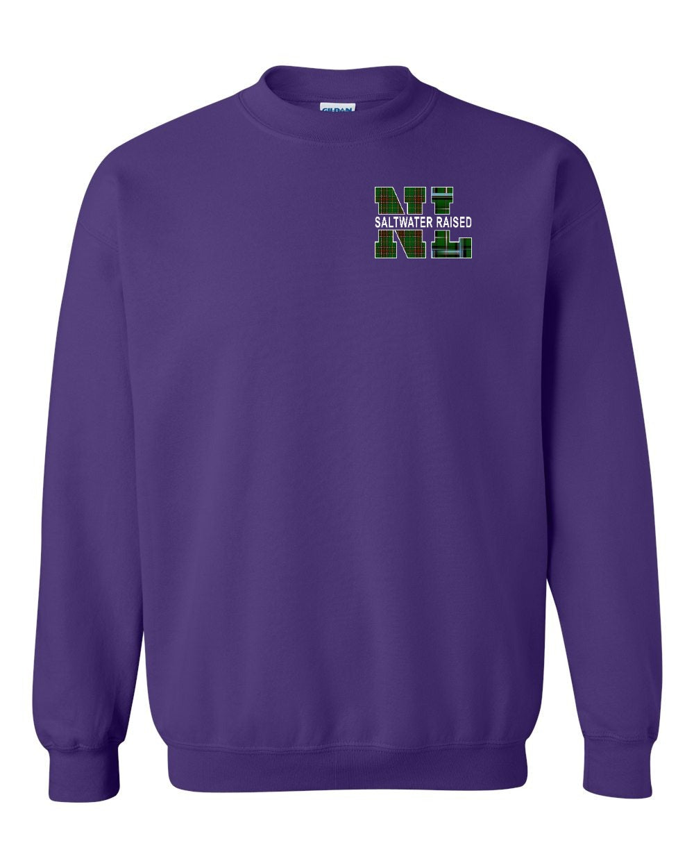 NFLD and Labrador Saltwater Raised Left Chest and Back Crewneck Sweatshirt - Unisex