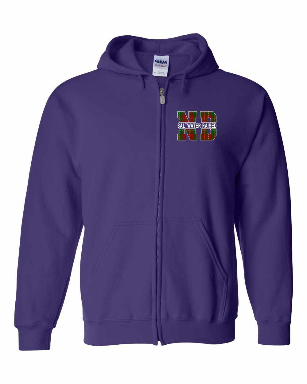 NB Saltwater Raised Left Chest and Back Zip Hoodie Printed NOT STITCHED