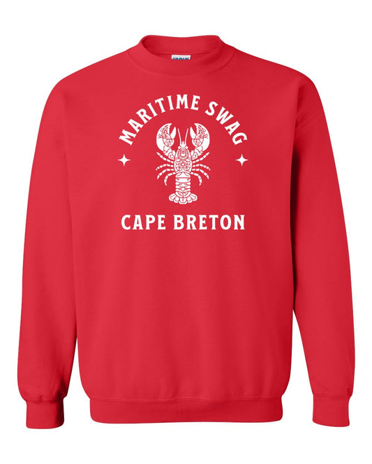 Maritime Swag Cape Breton Mandala white Lobster Full Crewneck Sweatshirt