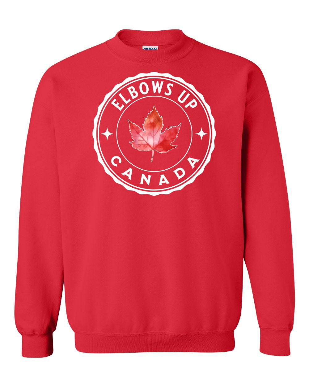 Elbows up Leaf Crewneck Sweatshirt - Gildan Canada (sewn Internationally) - Unisex