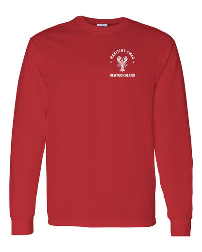 Maritime Swag Newfoundland Mandala white Lobster Left Chest and Back Long Sleeve