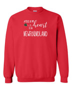 A piece of My heart in NFLD Tartan Heart Crewneck Sweatshirt - Unisex