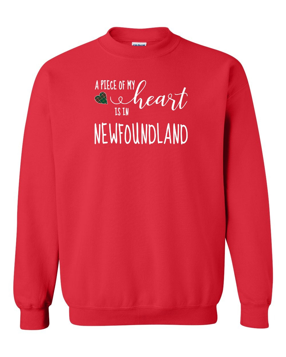 A piece of My heart in NFLD Tartan Heart Crewneck Sweatshirt - Unisex