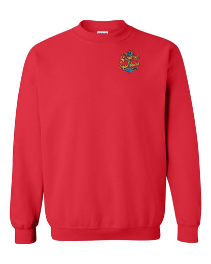 Anchored in Cape Breton (New Design) Left Chest and Back Crewneck Sweatshirt