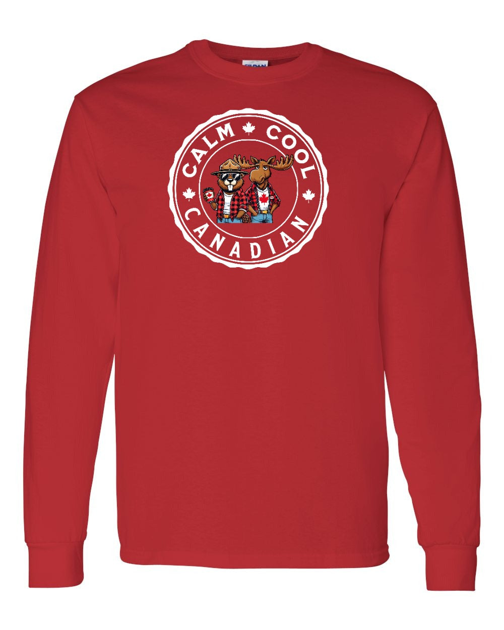 Calm Cool Moose and Beaver Long Sleeve - Gildan Canada (sewn Internationally) - Unisex