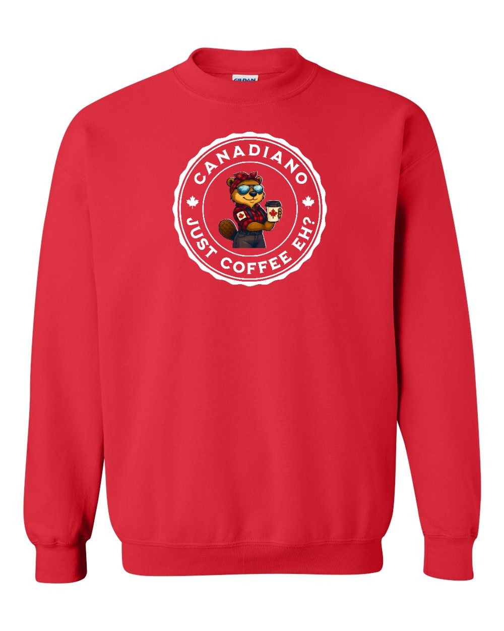 Canadiano just Coffee EH! Rosie Sunglasses Crewneck Sweatshirt - Gildan Canada (sewn Internationally) - Unisex
