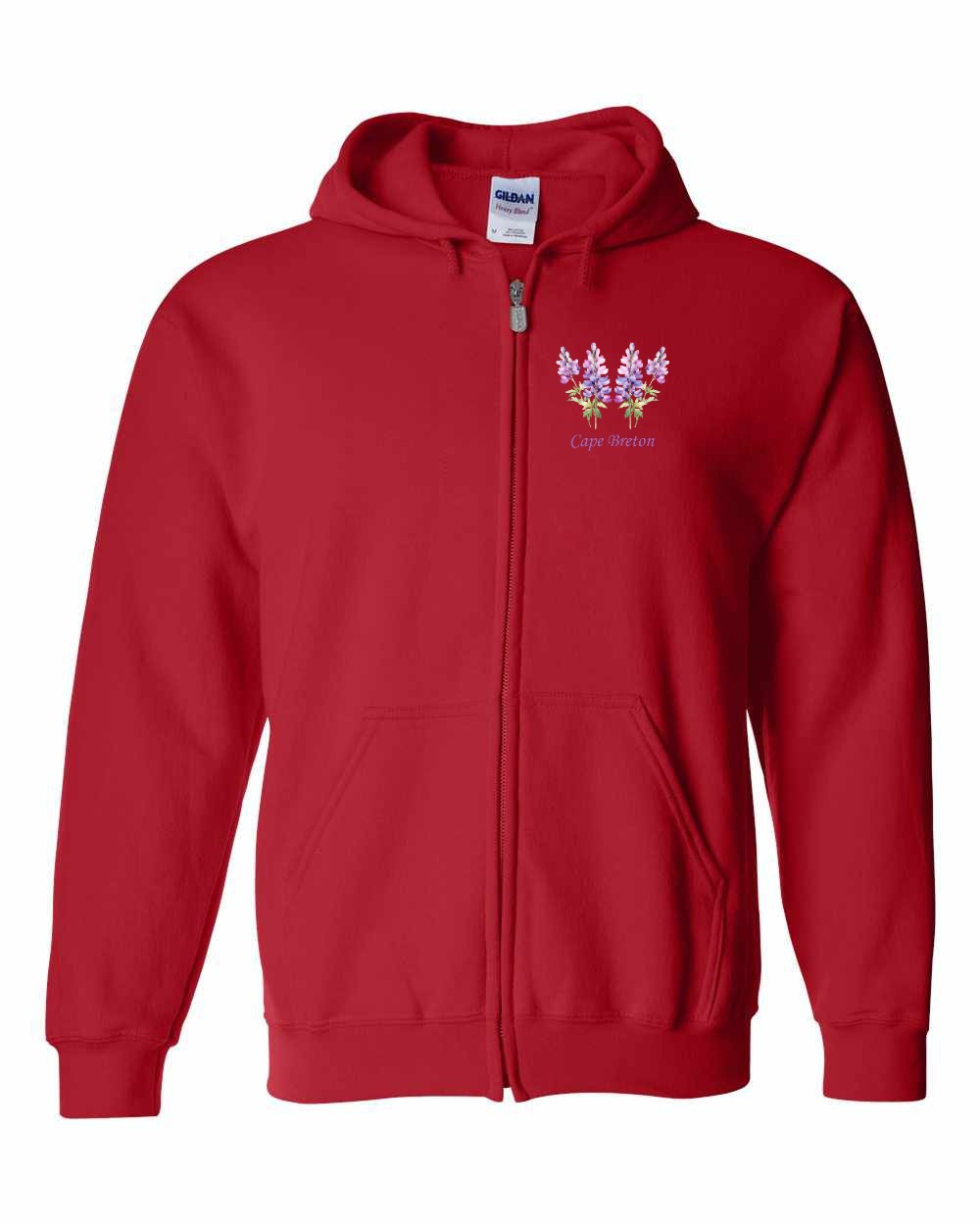 Cape Breton Lupin Left Chest Zip Hoodie