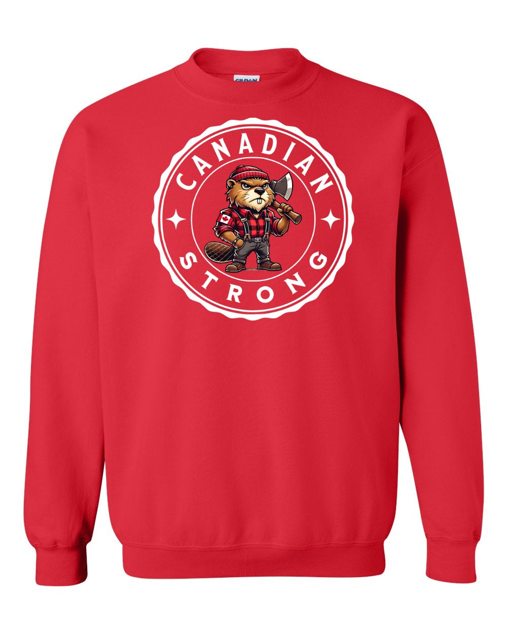 Canadian Strong Beaver Crewneck Sweatshirt - Gildan Canada (sewn Internationally) - Unisex