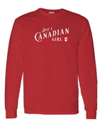 Just A Canadian Girl (Heart Flag) Long Sleeve - Gildan Canada (sewn Internationally) - Unisex
