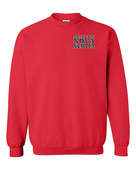 Made In Nova Scotia ( Tartan Lettering) Left Chest crew-neck