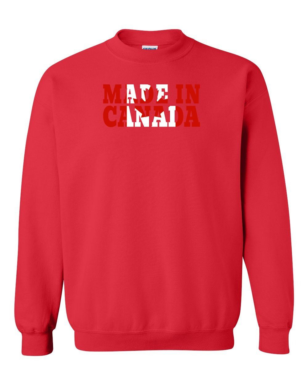 Made in Canada Flag Background Crewneck Sweatshirt - Gildan Canada (sewn Internationally) - Unisex
