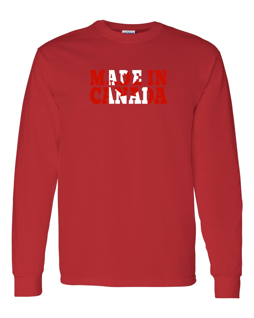 Made in Canada Flag Background Long Sleeve - Gildan Canada (sewn Internationally) - Unisex