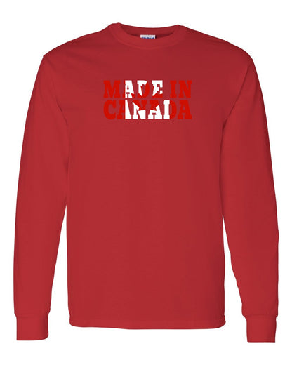 Made in Canada Flag Background Full Long Sleeve