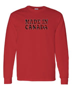 Made in Canada Plaid Background Long Sleeve - Gildan Canada (sewn Internationally) - Unisex