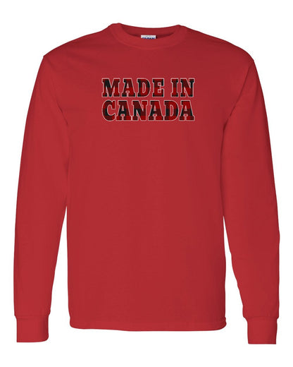 Made in Canada Plaid Background Full Long Sleeve