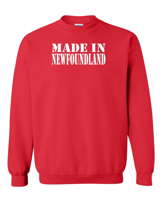 Made In Newfoundland ( White Lettering) Full Crewneck Sweatshirt
