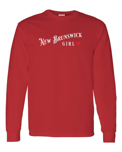 New Brunswick Girl Red Heart Full Long Sleeve Tee
