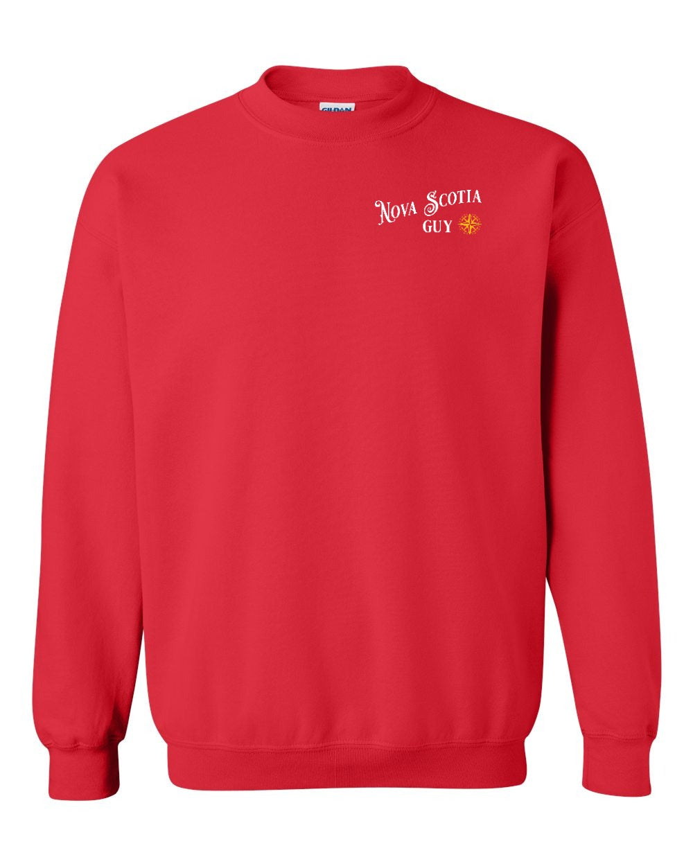 Nova Scotia Guy yellow Left Chest and Back crew-neck