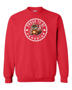 Proud to be Canadian Beaver Crewneck Sweatshirt - Gildan Canada (sewn Internationally) - Unisex