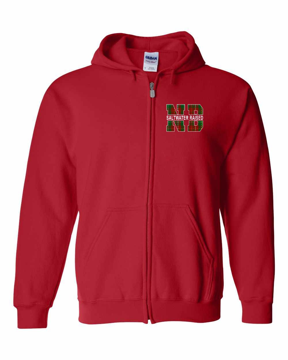 NB Saltwater Raised Left Chest and Back Zip Hoodie Printed NOT STITCHED