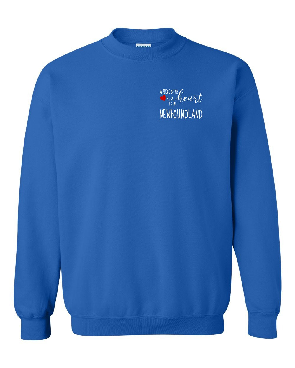 A piece of My heart in Newfoundland (Red Heart) Left Chest Crewneck Sweatshirt