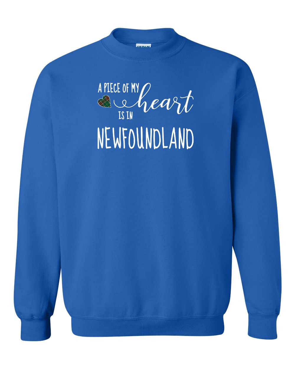 A piece of My heart in NFLD Tartan Heart Crewneck Sweatshirt - Unisex