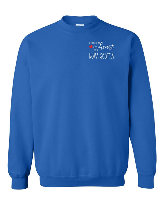 A piece of My heart in Nova Scotia (Red Heart) Left Chest and Back crew-neck