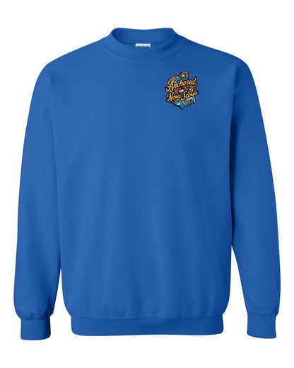 Anchored In Nova Scotia (Old Design) Left Chest and Back crew-neck