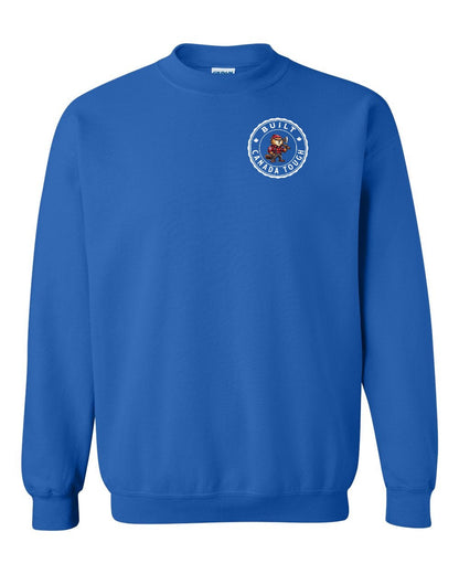 Built Canada Tough Male Beaver Left Chest and Back Crewneck