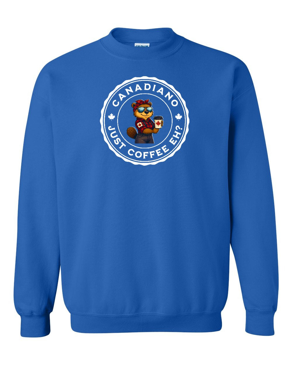 Canadiano just Coffee EH! Rosie Sunglasses Crewneck Sweatshirt - Gildan Canada (sewn Internationally) - Unisex