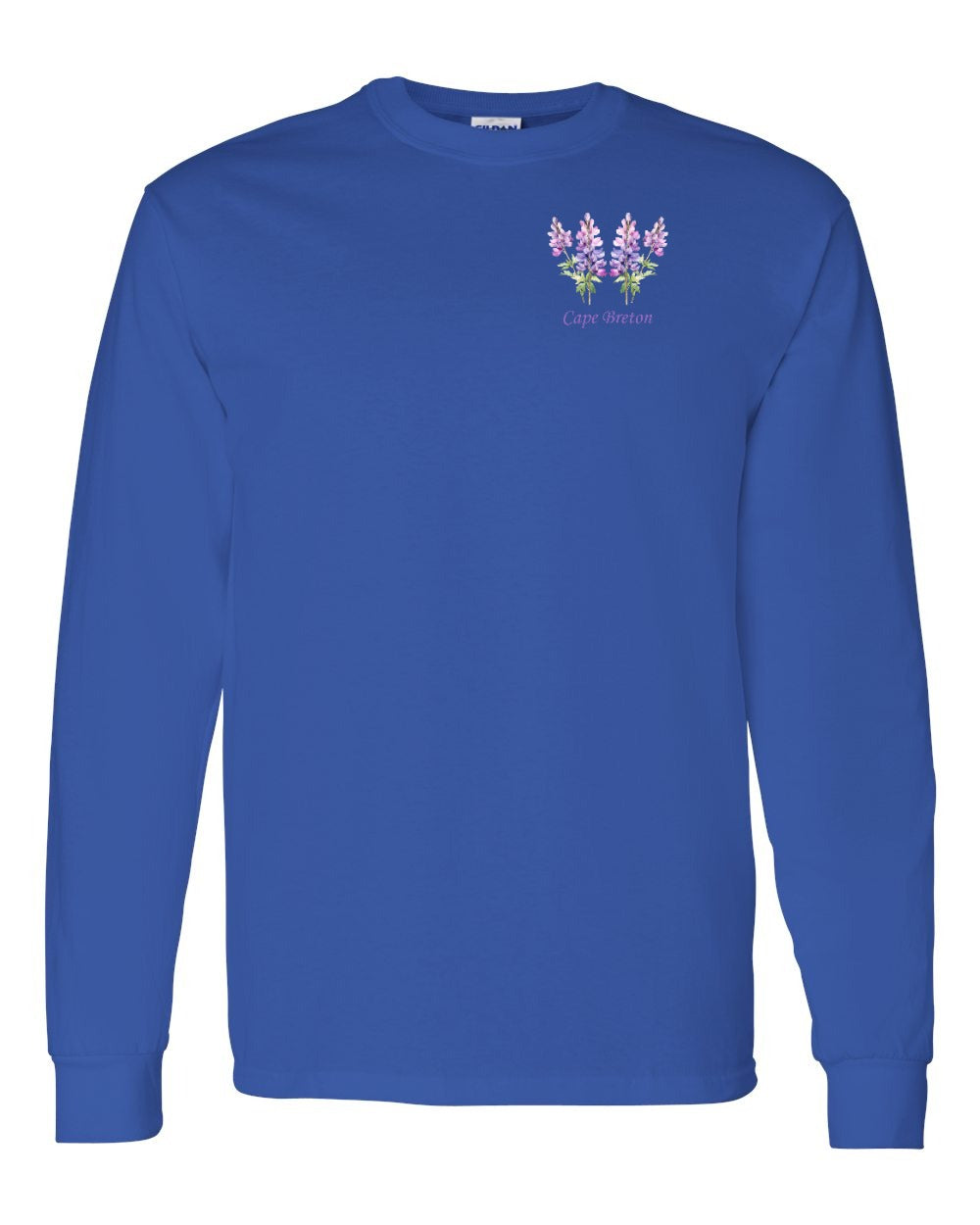 Cape Breton Lupin Left Chest and Back Long Sleeve Tee