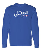 Just A Canadian Girl (Heart Flag) Long Sleeve - Gildan Canada (sewn Internationally) - Unisex