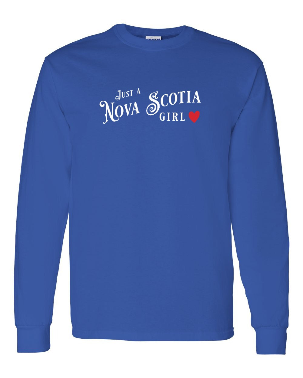 Just a Nova Scotia Girl Red Heart Full Long Sleeve Tee