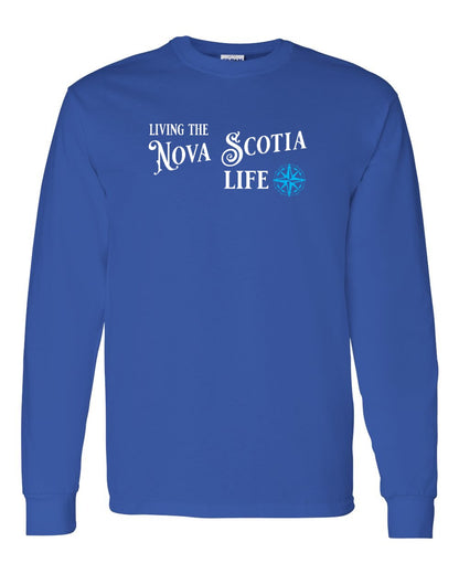 Living the Nova Scotia Life blue Full Long Sleeve Tee