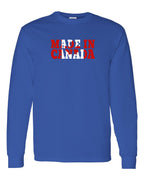 Made in Canada Flag Background Long Sleeve - Gildan Canada (sewn Internationally) - Unisex