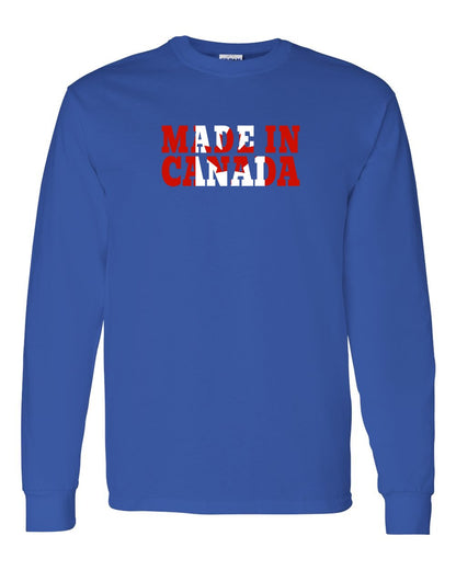 Made in Canada Flag Background Full Long Sleeve