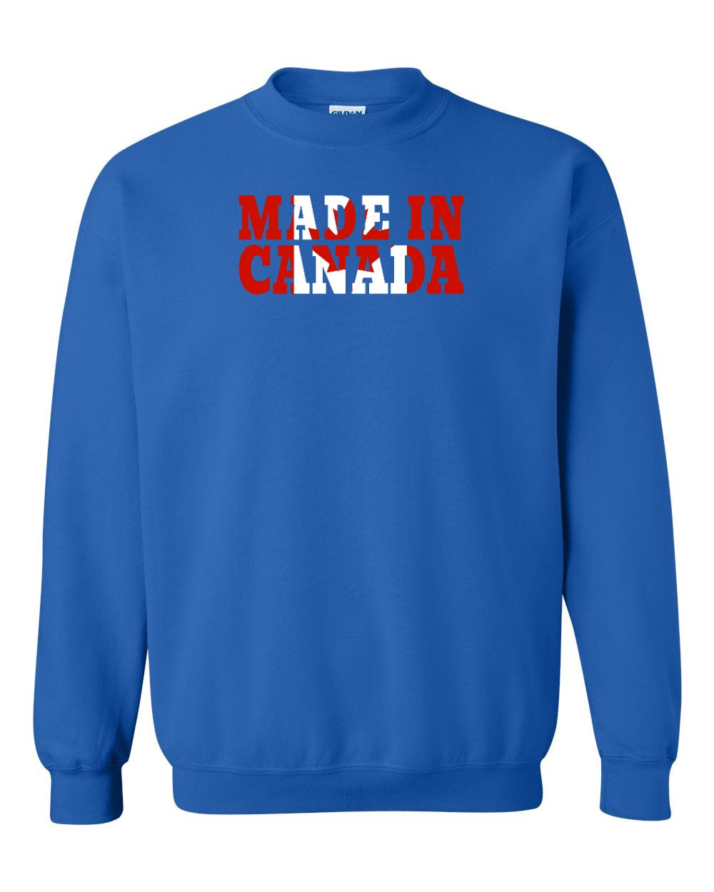 Made in Canada Flag Background Crewneck Sweatshirt - Gildan Canada (sewn Internationally) - Unisex