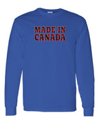 Made in Canada Plaid Background Long Sleeve - Gildan Canada (sewn Internationally) - Unisex