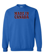 Made in Canada Plaid Background Crewneck Sweatshirt - Gildan Canada (sewn Internationally) - Unisex