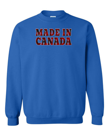 Made in Canada Plaid Background Full Crewneck